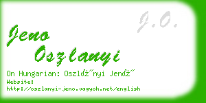 jeno oszlanyi business card